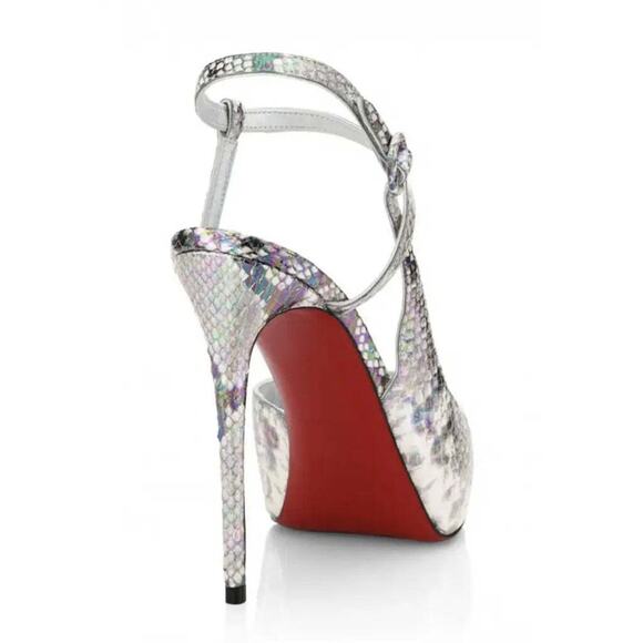 Christian Louboutin Jenlove Alta 120 Grey Snake Platform Sandal Heel Pump 38.5 - Picture 10 of 12